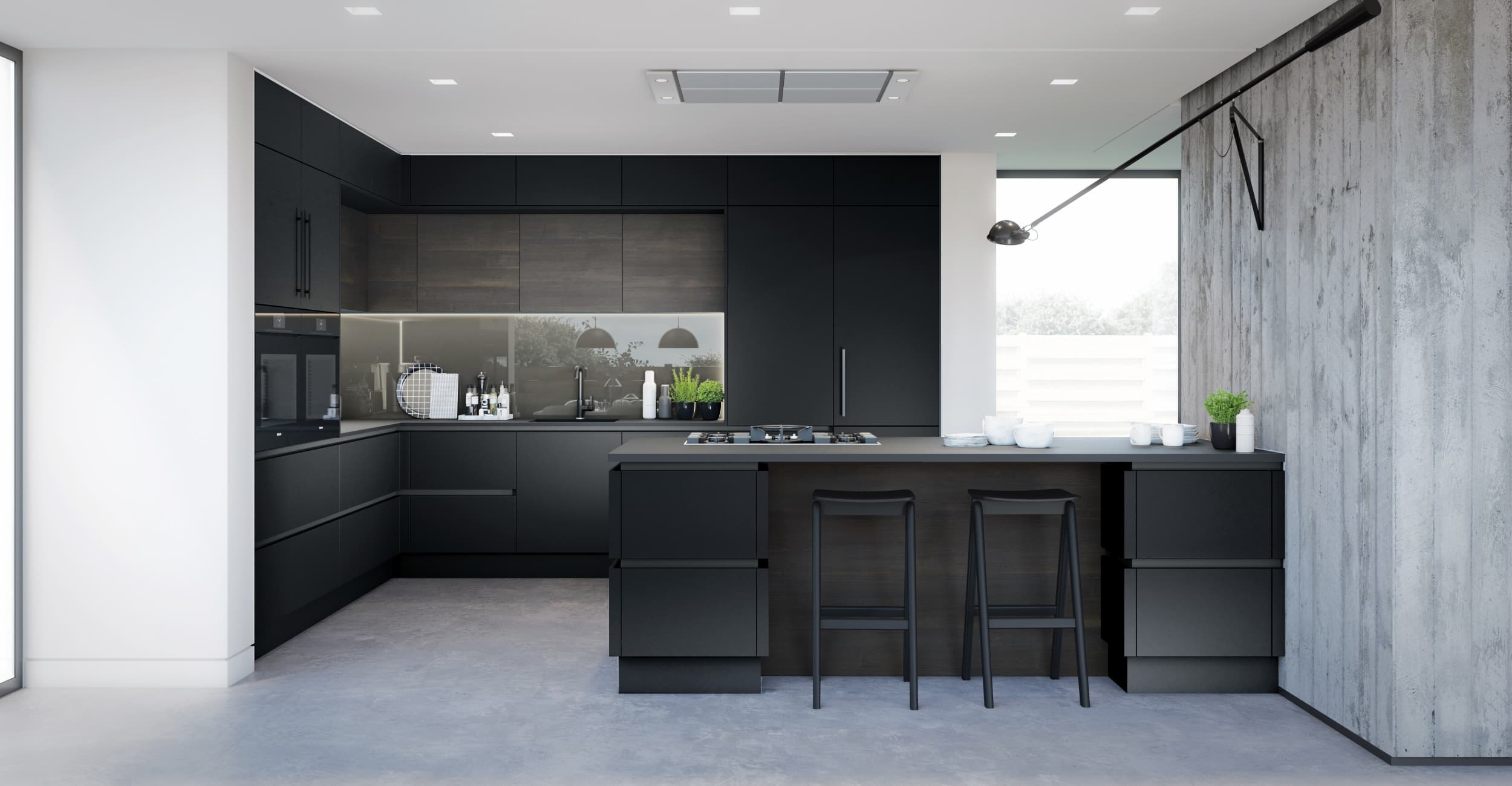 Handleless Kitchen Porter Carbon