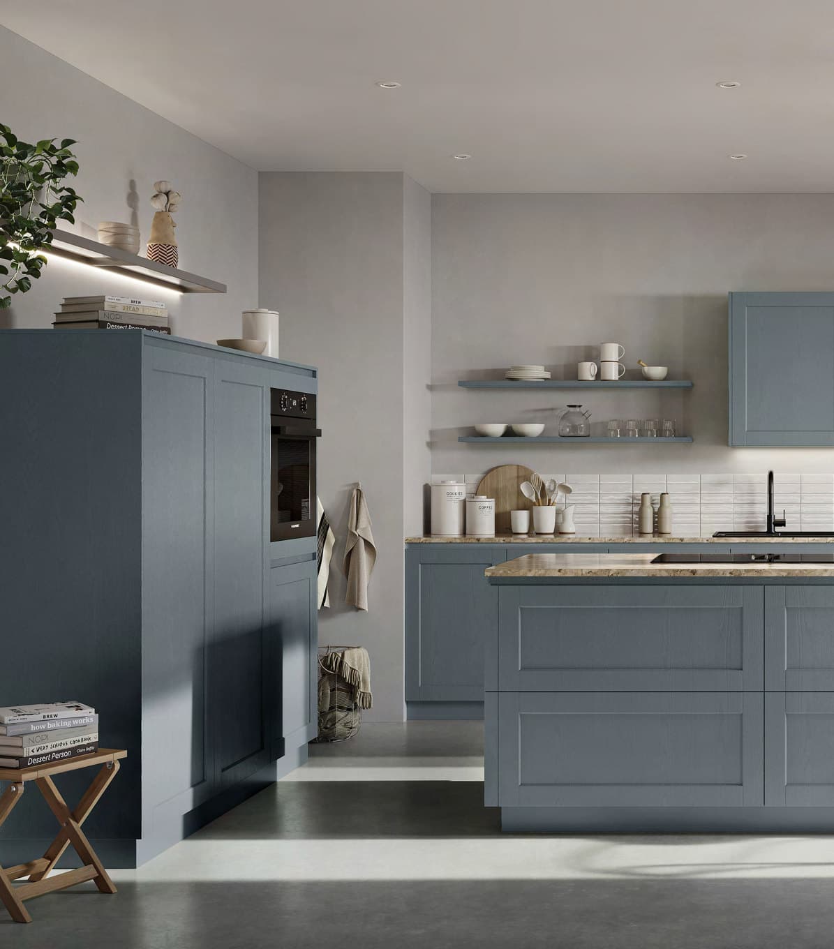 Hacker concept130 Hampton painted timber shaker handleless kitchen